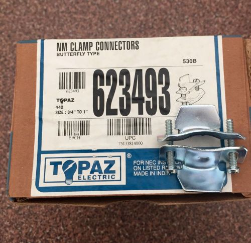 3/4 to 1&#039;&#039;NM clamp or Tomic Connectors Lot of 50 Topaz 623493 New
