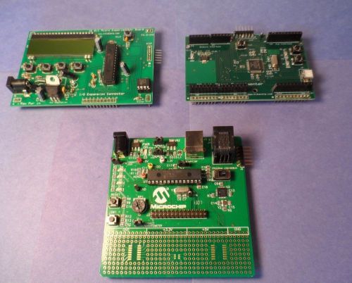 3 Experimenter Boards Microchip 16 Bit Demo, Kibacorp 16 &amp; 32 Bit Boards *Used*