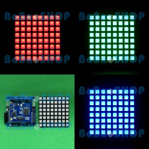 RGB LED Full Color 8x8 Dot Matrix Screen Square 60x60mm + Module Driver Board B