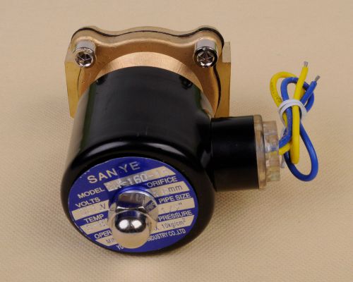 2W-160-15 12V DC Electric Brass Solenoid Valve Water Gas Air 1/2&#034;