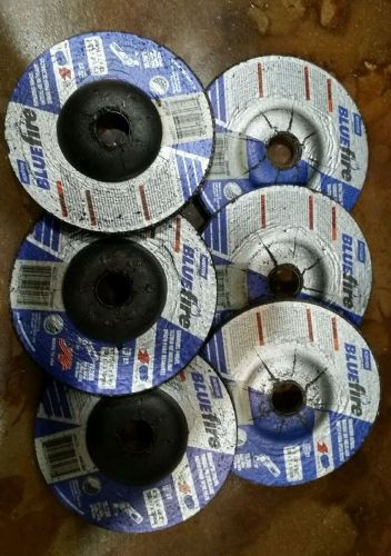 NORTON BLUEFIRE 4&#034; X 1/&#034;4 X 5/8&#034; LOT OF 6! GRIND WHEELS FOR STEEL/STAINLESS!