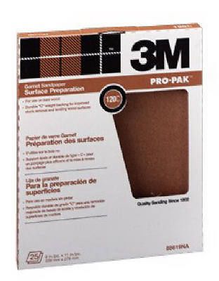 3M COMPANY 25-Count 9 x 11-Inch Medium 100-Grit Garnet Sandpaper