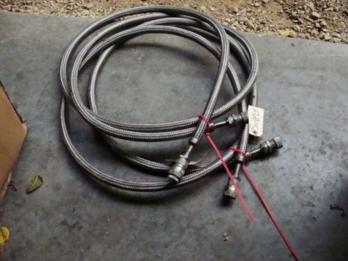2 10&#039; braided Stainless steel hoses with quick connect fittings used 1&#034;,1/2 tube