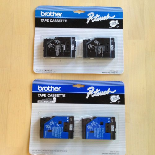Brother P-Touch Labeling TC Tape, 2 Packs of 2 TC-10, Black on Clear, 4 total
