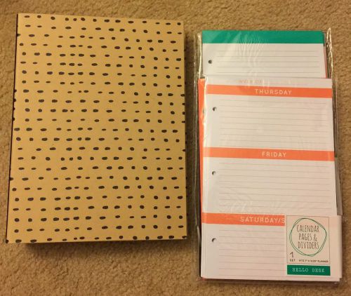 Target one spot polka dot black mini binder planner weekly calendar inserts lot for sale
