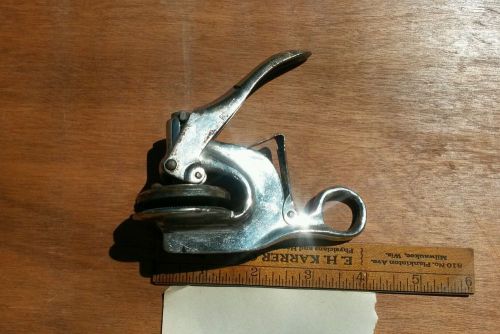 Chrome Metal Embosser Tool Handheld 1886?  Manitowoc WI Lodge stamp