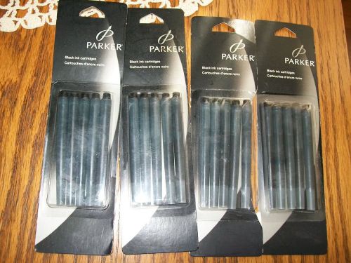 20 NIP Parker Fountain Pen Ink Cartridge Refills Black 4-5/Packs (30110)
