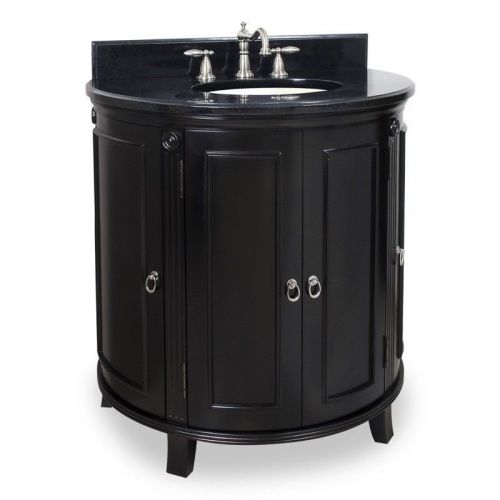 Jeffrey Alexander Bathroom vanity 30&#034; rounded espresso with black granite top