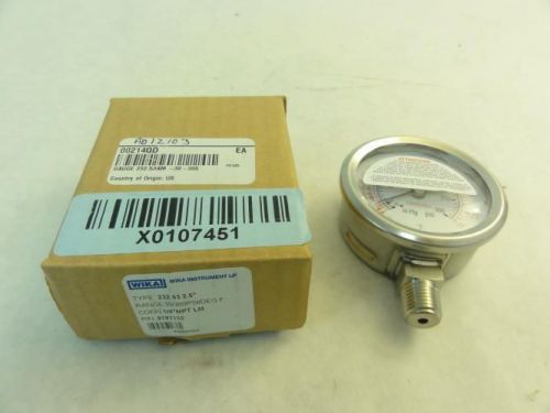 156515 New In Box, Wika 9797152 Pressure Gauge, 1/4&#034; NPT, -30hg to 300PSI