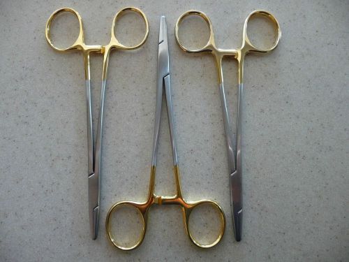 New 3pc Hemostat 15cm Needle Holder Cross Grip Clamp Suture Surgery Instrument