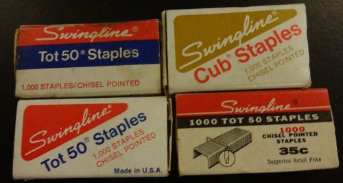 Lot of 4 Vintage Swingline Staples Tot 50