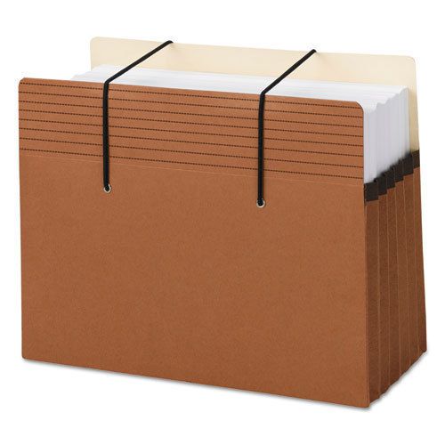 Secure Pocket, Redrope, 5 1/4 Inch Accordion Expansion, Letter, 10/Box