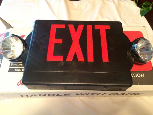 Lithonia lighting led exit combo black with red letters lhqms3r new in box for sale