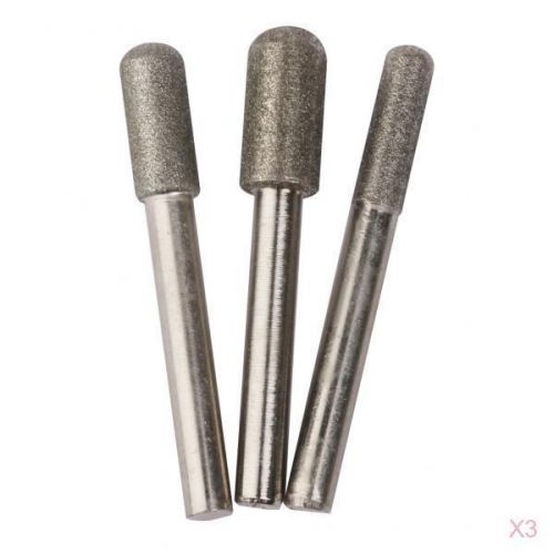 3x 3x shank 6mm diamond coated a-shaped jewelry grinding burrs bits 6/8/10mm for sale