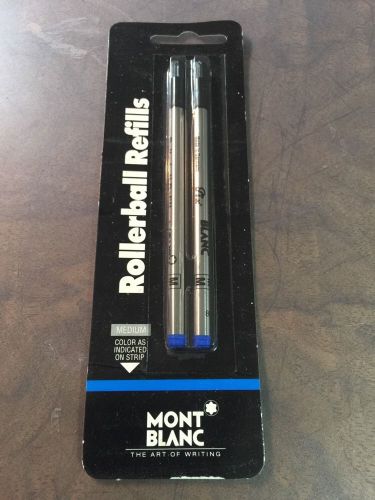 NEW MontblancR Refills Rollerball Medium Point Blue Pack Of 2