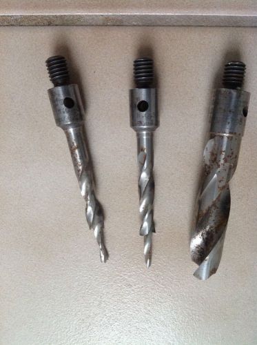 LOT OF 3 FOREST CITY 3&#034; SCREW SHANK DRILL BITS