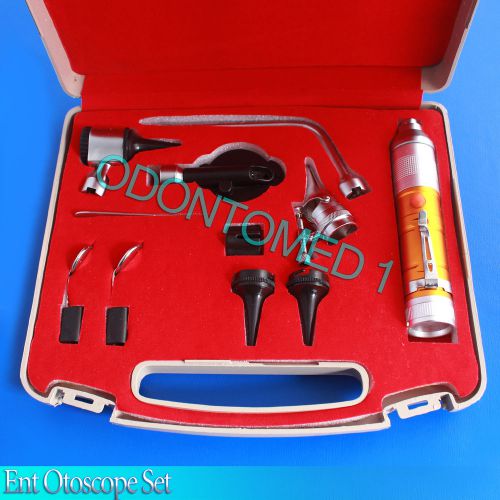 Otoscope &amp; Ophthalmoscope - Yellow- 11 Pieces ENT Medical Diagnostic Set