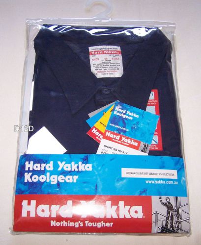 Hard Yakka Mens Koolgear Navy Short Sleeve Shirt 3M Reflective Size 5XL New