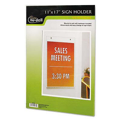 Clear Plastic Sign Holder, Wall Mount, 11 x 17, Sold as 1 Each