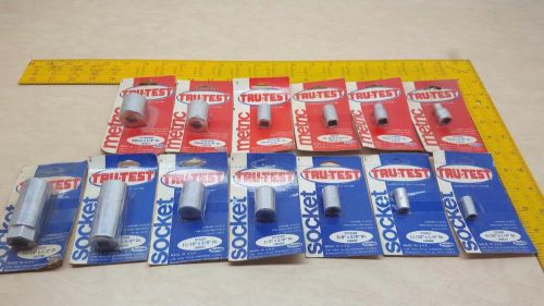 13 Pc Vintage TRU TEST Sockets: 6 Metric 6mm-22mm &amp; 7 SAE 9/32&#034;-13/16&#034; USA Tool