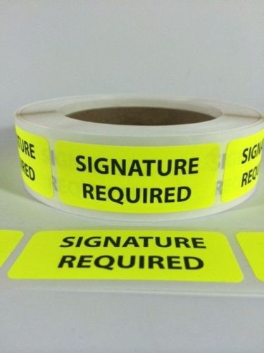 25 1 x 2.5 signature required stickers labels yellow fluorescent stickers new for sale