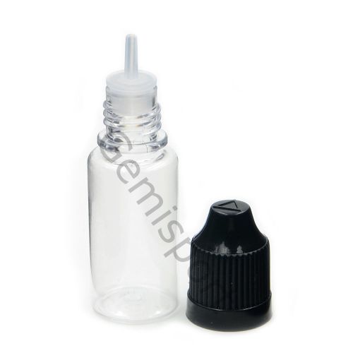 10ml Empty Plastic Dropper E Liquid PET Child Proof Cap White 50 Bottles Black