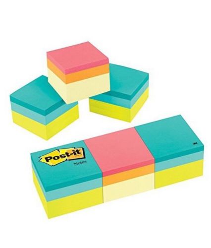 Post-It Notes Cube 1 7/8 In X 1 7/8 Green Wave Canary 400 Sheets/ 3 Cube 3pk
