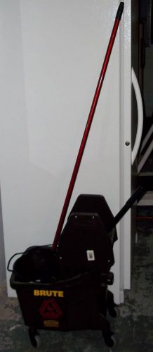 New rubbermaid brute mop bucket w/ ringer &amp; mop dark brown industrial office for sale