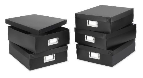 Whitmor 6551-491-5-BLK Document Boxes Set of 5  Black