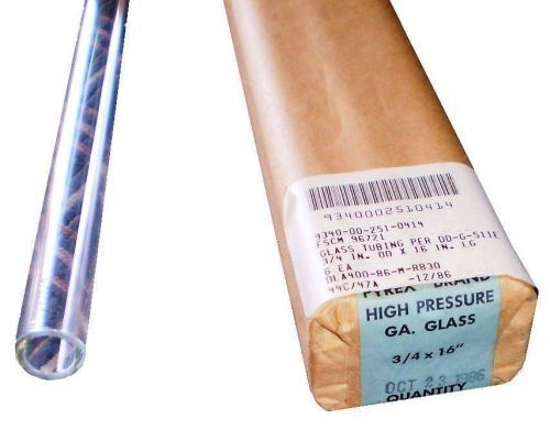 Pyrex brand high pressure gage glass - clear, unmarked sight tube - 3/4&#034; x 16&#034; for sale