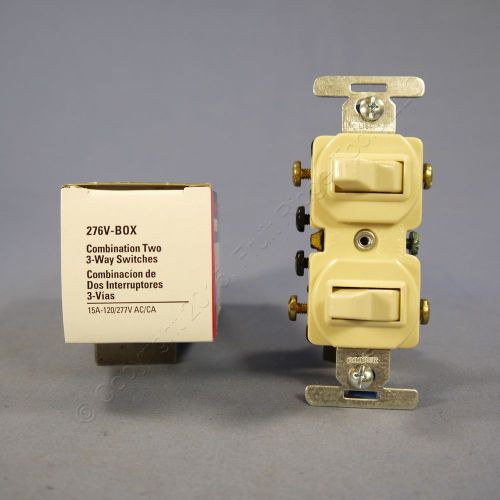 New cooper electric ivory double wall light switch duplex toggle 15a 276v boxed for sale
