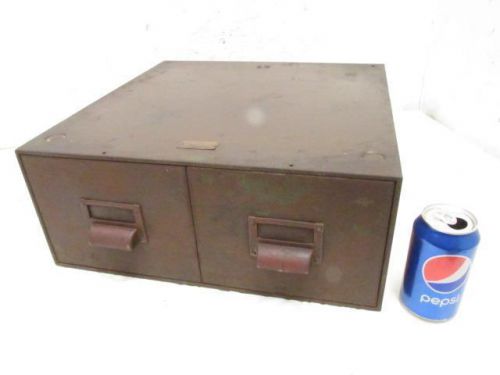 Vintage Allsteel General Fireproofing 2 Drawer Index Card File Cabinet Unit Box
