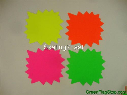 100 Star Burst 4.5&#034; x 4.75&#034; Sign Cards 4 - Colors Retail Store Supplies