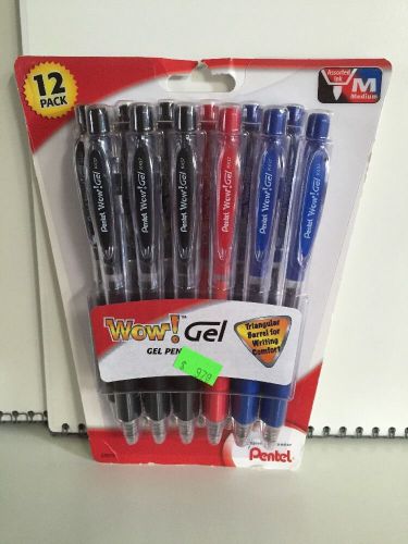 Pentel Gel Pens Medium Point Assorted Ink 12 Pack