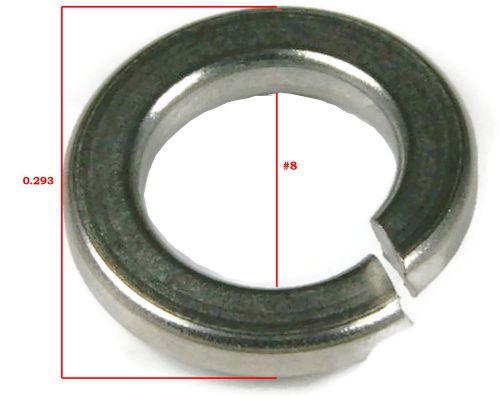 Stainless Steel Split Lock Washer #8, Quantity 400