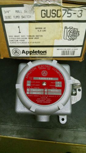 ( new in box )  appleton   gusc75-3    explosion proof tumbler switch for sale
