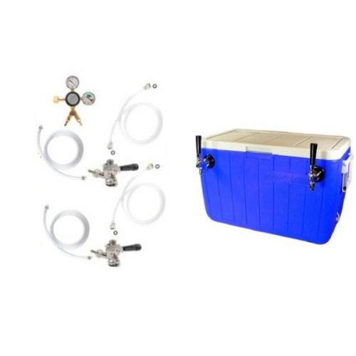 Double Faucet Coil Cooler Complete Kit -No Tank- Ready To Pour Jockey Box Setup