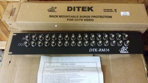 Ditek dtk-rm16nm rack mountable 16 channels cctv video surge protection - new for sale
