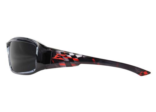 EDGE EYEWEAR - TXB216-C1 Brazeau BLACK &amp; RED Glasses w/ POLARIZED SMOKE Lens
