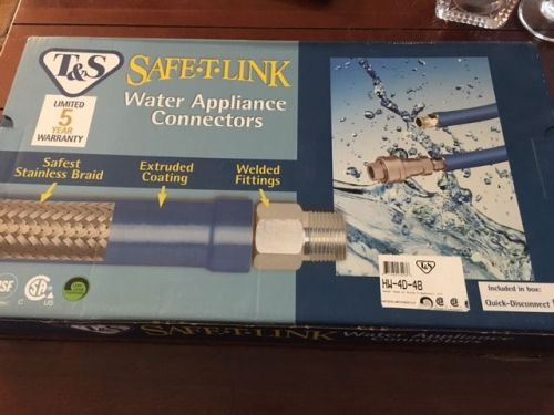T&amp;s hw-4d-48 safe-t-link 3/4&#034; x 48&#034; water appliance hose quick disconnect for sale