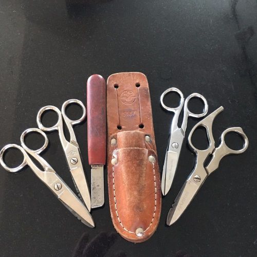 Klein 5187 leather pouch / splicing knifeand scissors for sale