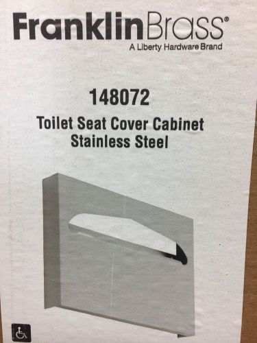 Franklin Brass 148072 Stainless Steel Toilet Seat Cover Dispenser Cabinet, New