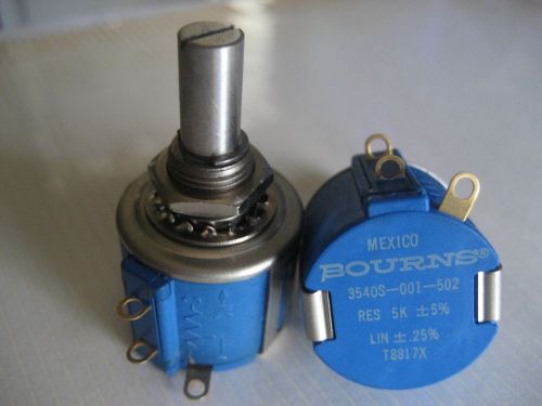 2( pcs) Bourns potentiometers 3540S-001-502: 5K Ohm,+/-5% tol 10-Turn, brand new