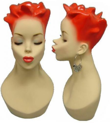 Free Shipping Colorful Fashion Female Display Form with Red Hair