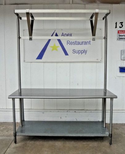 Large commercial stainless steel work table w/pot rack/utensil rack #1621 for sale