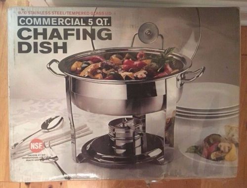 Seville Commercial Chafing Dish 5 qt. Stainless Steel 14015 Tempered Glass Lid