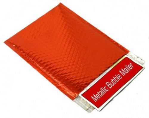 Metallic glamour bubble mailers padded shipping mailing envelopes bags red - 9 for sale