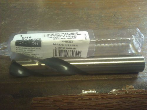 .5625&#034; 9/16&#034; premium steel screw machine length drill 135 degree split point for sale