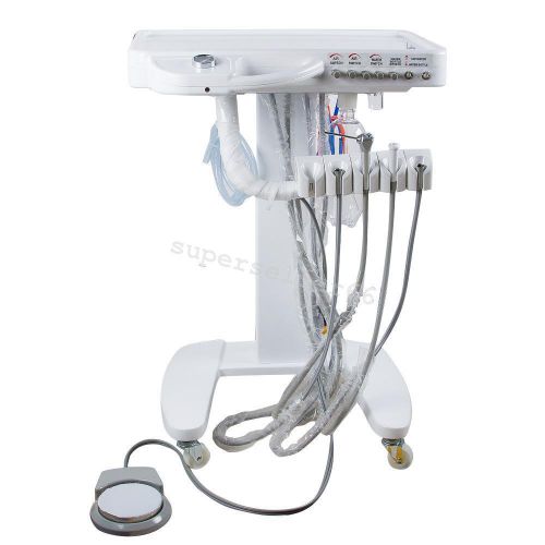 CE Portable Delivery Unit Dental Mobile Cart Universal 4-Hole+600ML water bottle