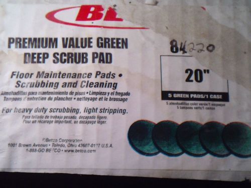 Betco deep scrub pads 84220 green floor cleaning stripping 20 in 10041325621620 for sale
